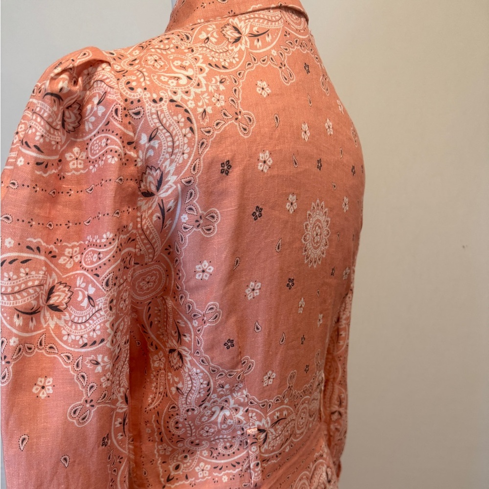 ZIMMERMANN Heathers Bandana Linen Paisley Shirt Dress - Picture 7 of 15